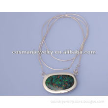 925 silver Opal stone necklace